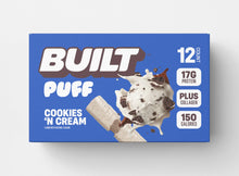 Load image into Gallery viewer, Built Bar - Dark Chocolate Cookies and Cream Puff Protein bar - 1.41 oz 12 count case