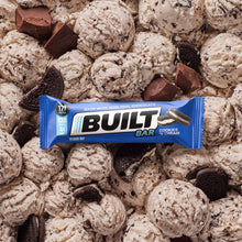 Load image into Gallery viewer, Built Bar - Dark Chocolate Cookies and Cream Puff Protein bar - 1.41 oz background