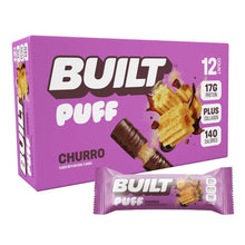 Load image into Gallery viewer, Built Bar - Dark Chocolate Churro Puff Protein bar - 1.41 oz 12 count case