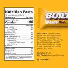 Load image into Gallery viewer, Built Bar - Milk Chocolate Salted Caramel Puff Protein bar - 1.41 oz Nutrition