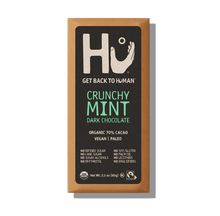 Load image into Gallery viewer, Hu Kitchen Paleo Dark Chocolate Crunchy Mint bar 2.1 oz front