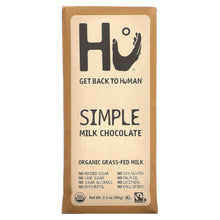 Load image into Gallery viewer, Hu Kitchen Simple Milk Chocolate bar 2.1 oz front
