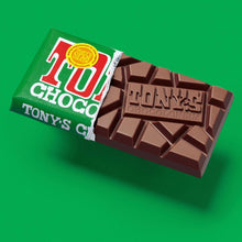 Load image into Gallery viewer, Tony's Chocolonely Milk Chocolate Hazelnut Bar 6.35 oz Open2