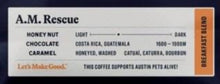 Load image into Gallery viewer, Greater Goods A.M. Rescue Breakfast Blend Coffee label