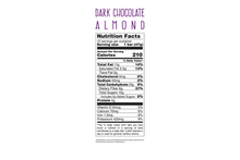 Load image into Gallery viewer, Jonesbar Dark Chocolate Almond bar nutrition