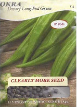 Load image into Gallery viewer, Okra Dwarf Long Pod Green