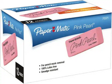 Load image into Gallery viewer, Paper Mate Pink Pearl Erasers, Large, 3-Pack or 12-Box