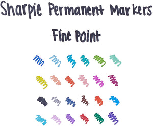 Sharpie 75846 Permanent Markers, Fine Point - 24 Count