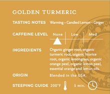 Load image into Gallery viewer, La Colombe Golden Tumeric Tea Ingredients