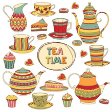 Load image into Gallery viewer, Cartoon - Tea time colorful serving pieces