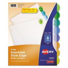 Load image into Gallery viewer, Insertable Style Edge Tab Plastic Dividers, 8-Tab, 11 x 8.5, Translucent, 1 Set