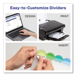 Insertable Style Edge Tab Plastic Dividers, 8-Tab, 11 x 8.5, Translucent, Easy