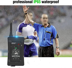 EJEAS FBIM Professional Football Referee Bluetooth Intercom, 850mAh Full-Duplex 1500M Wireless Bluetooth Interphone with Noise Reduction Function for Soccer and Handball Referees (1 Pack)