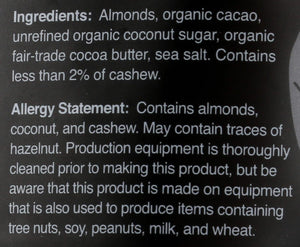 Hu Kitchen,Chocolate-Covered  Hunks, ALMOND SEA SALT 4 oz Ingredients