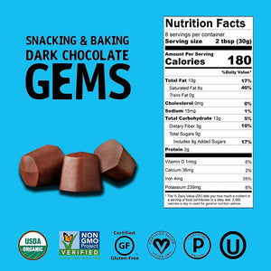 Hu Kitchen, Organic Dark Chocolate Gems, SNACKING & BAKING DARK CHOCOLATE nutrition