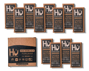 Hu Kitchen Paleo Dark Chocolate Cashew Butter and Pure Vanilla Bean bars - Case of 12