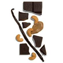 Load image into Gallery viewer, Hu Kitchen Paleo Dark Chocolate Cashew Butter and Pure Vanilla Bean bar open