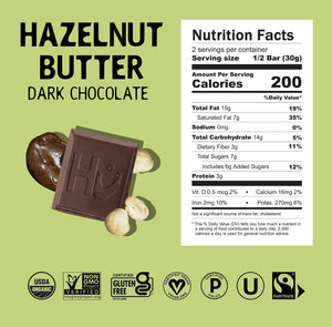 Hu Kitchen Paleo Dark Chocolate Hazelnut Butter Praline bar nutrition
