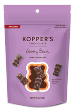 Load image into Gallery viewer, Koppers Dark Chocolate Gummy Bears 4 oz Pouch