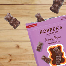 Load image into Gallery viewer, Koppers Dark Chocolate Gummy Bears Open Pouch
