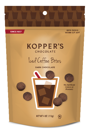 Kopper's Chocolate Iced Coffee Bites 4oz pouch