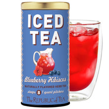 Load image into Gallery viewer, Republic of Tea Blueberry Hibiscus Herbal Iced Tea, 8 CT