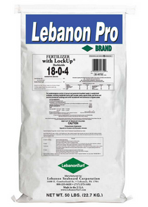 Lebanon Pro Fertilizer & Post-Emergent Weed Killer - 18-0-4 with 25% PCU Lockup - 50 lbs