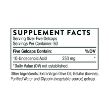 Load image into Gallery viewer, Thorne Undecylenic Acid - Supplement Facts