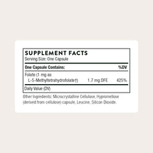 Load image into Gallery viewer, THORNE - 5-MTHF - Methylfolate 1 mg Supplement Facts