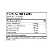 Load image into Gallery viewer, Thorne - Advanced Digestive Enzymes - supplement facts