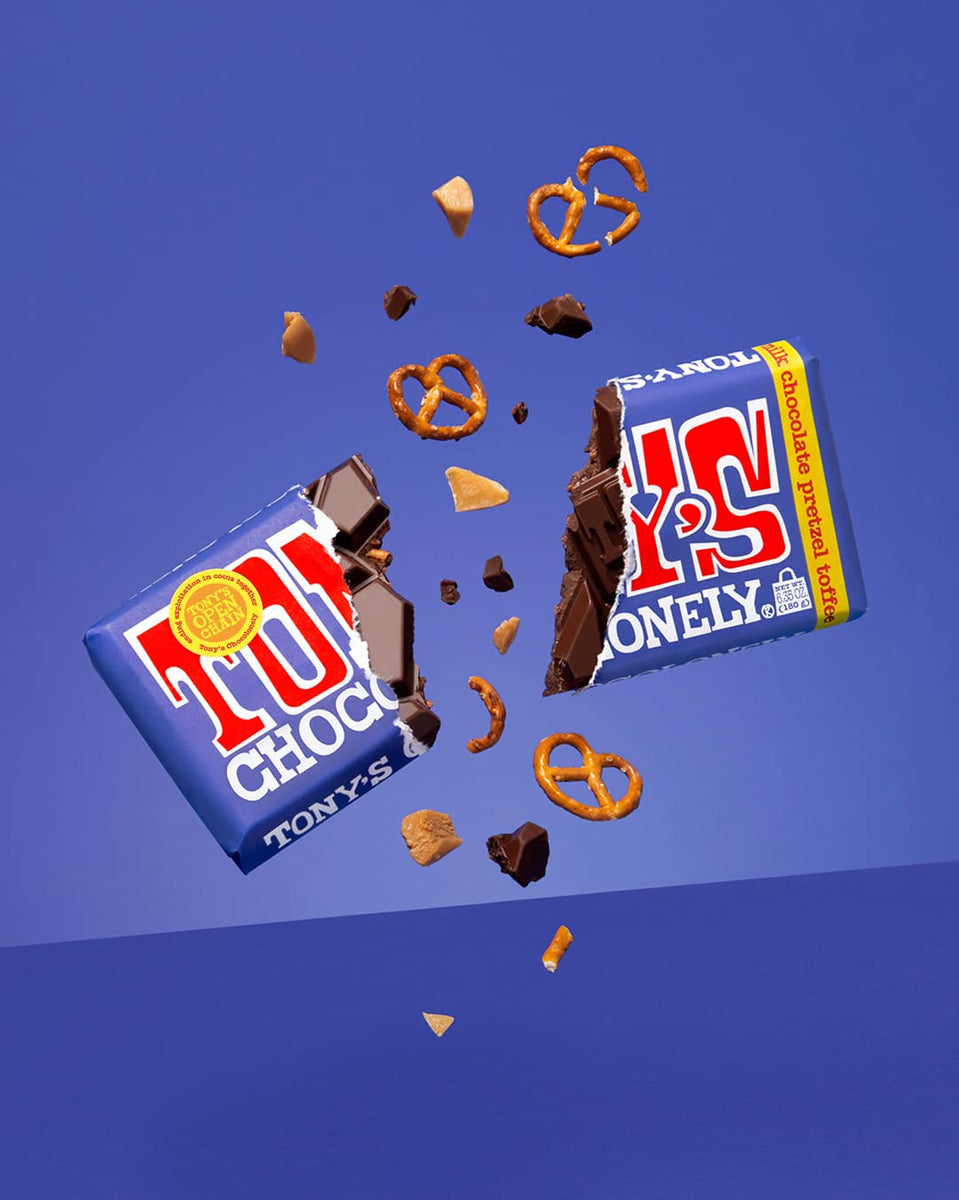 Tony's Chocolonely 42% Dark Milk Chocolate Pretzel and Toffee Bar - 6. ...