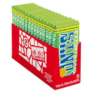 Tony's Chocolonely Dark Chocolate Sea Salt Almond Bar - 6.35 oz Box of 15