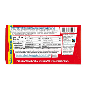 Tony's Chocolonely Milk Chocolate Bar 6.35 oz Nutrition