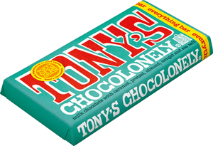 Tony's Chocolonely Milk Chocolate Everything Bar 6.35 oz Diagonal