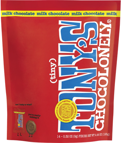 Tony's Chocolonely Tiny Tony's Milk Chocolate 14 pieces 4.44 oz pouch
