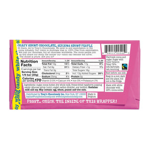 Tony's Chocolonely White Chocolate Raspberry Popping Candy Bar 6.35 oz Nutrition