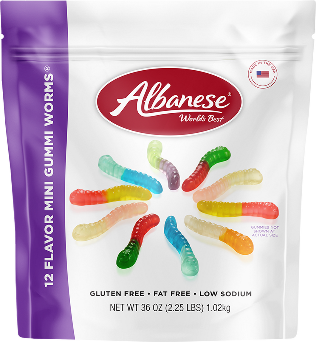 Albanese 12 Flavor Mini Gummi Worms® - 36 oz