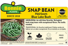 Load image into Gallery viewer, Bonnie Plants Blue Lake Bush Bean Plant instructions