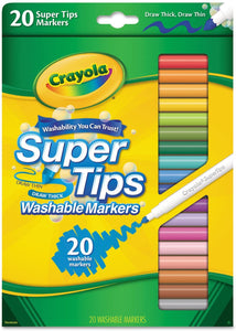 Crayola Washable Markers 20 Ct, Assorted, Super Tip