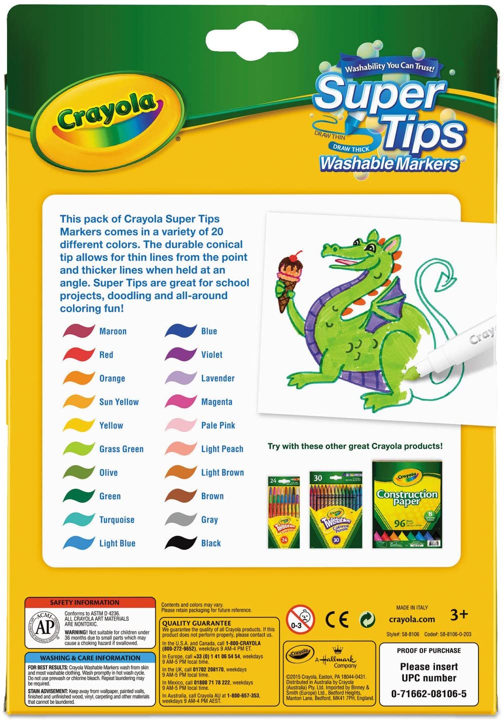 Binney And Smith Inc. Crayola Washable Super Tips Markers