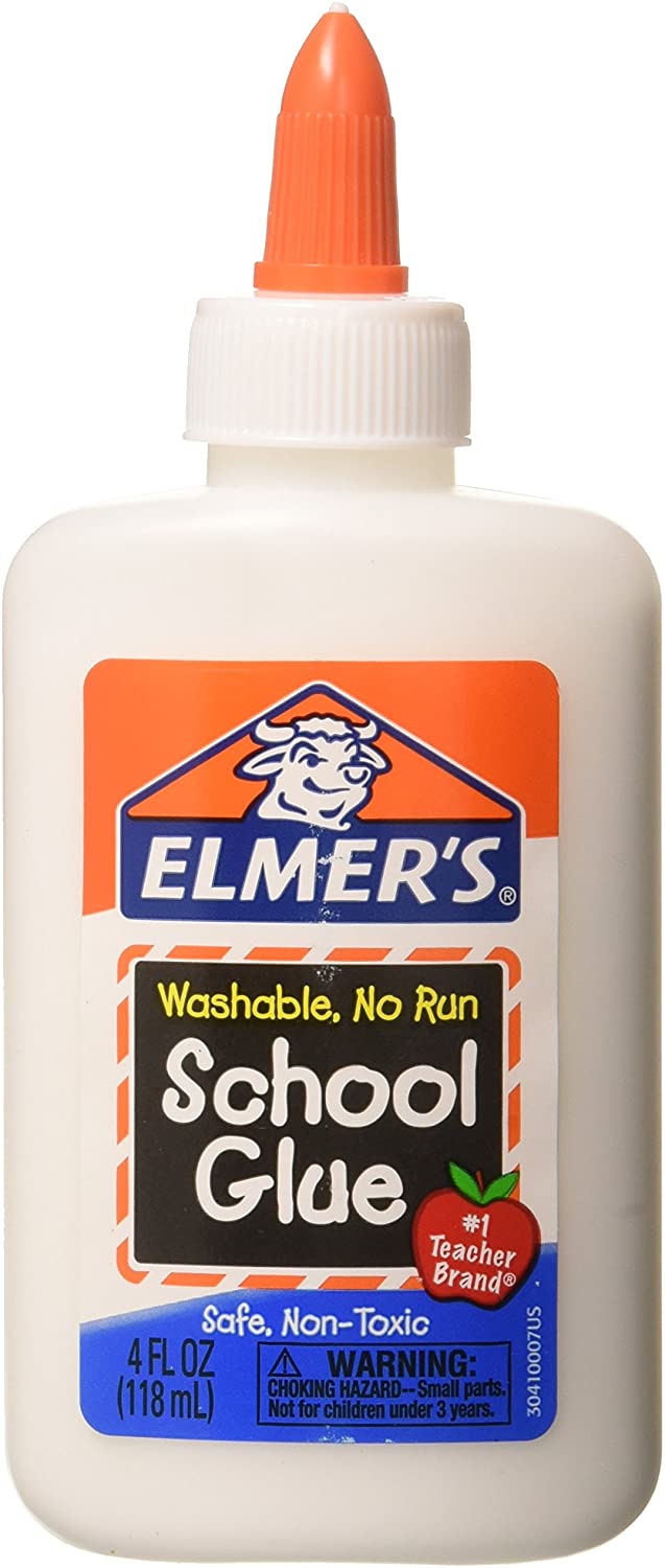  Elmers Washable No-Run School Glue, 4 oz, 1 Bottle