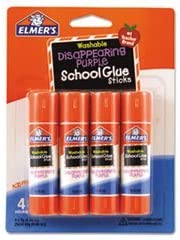 Elmer's Disappearing Purple School Glue Sticks, Washable, 22 Grams, 30 Count