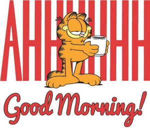 Garfield wishes you good morning with La Colombe Corsica Coffee