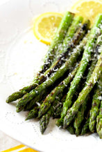 Load image into Gallery viewer, Bonnie Plants Asparagus grilled with lemon garlic, butter and parmesan