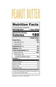 Jones Bar Organic Peanut Butter Bar Nutrition