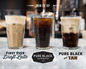 La Colombe Cold Brew Colombian Coffee with cream, pure black & half n half