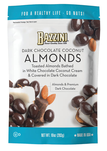 Bazzini Dark Chocolate Coconut Almonds 10 oz
