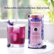 Load image into Gallery viewer, Republic of Tea Daily Beauty Botanical Blueberry Lavender Herbal Tea hot or iced
