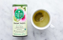 Load image into Gallery viewer, Republic of Tea Organic Immunity SuperGreen Tea Bags served in cup