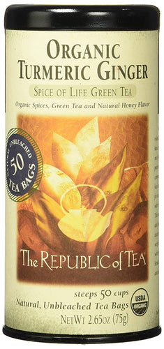 Republic of Tea Organic Turmeric Ginger Green Tea - 50 count